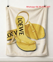 LOEWE Beach Shoes Print Flannel Throw Blanket L202